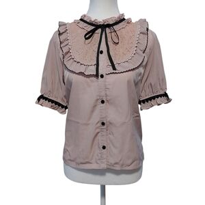 LIZ LISA Choker Ribbon Blouse (Pink)